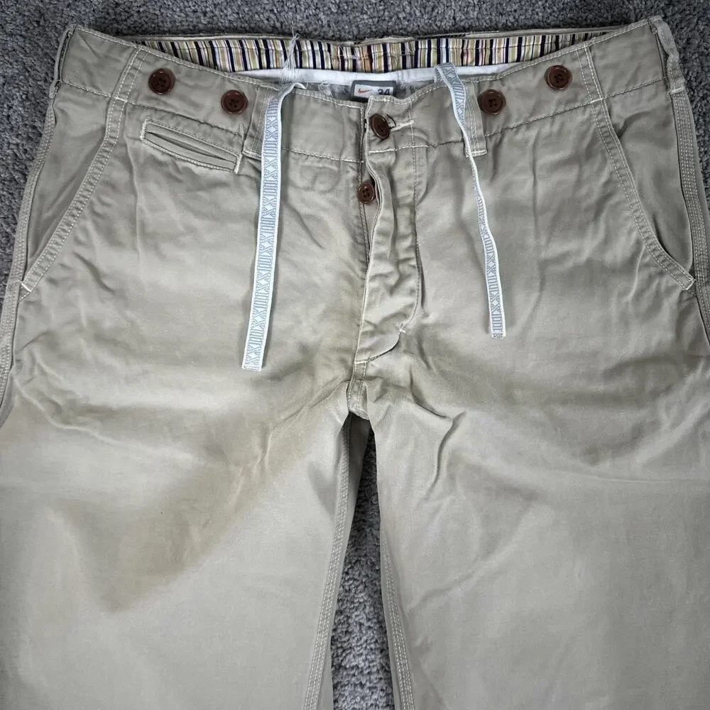 Converse All Star X Nike Pants Mens 34x32 Tan Baggy Chino Skateboarding Y2K